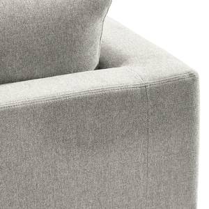 Ecksofa Aniaro Webstoff Maila: Hellgrau - Longchair davorstehend links - Aluminium