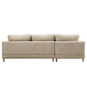 Ecksofa Aniaro Webstoff Maila: Beige - Longchair davorstehend links - Buche