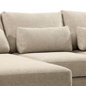 Ecksofa Aniaro Webstoff Maila: Beige - Longchair davorstehend links - Buche