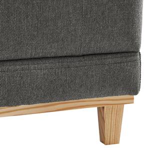 Ecksofa Aniaro Webstoff Maila: Anthrazit - Longchair davorstehend links - Buche