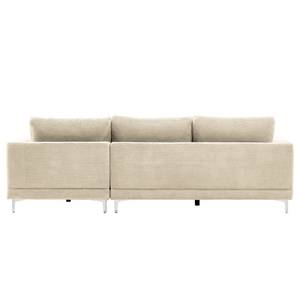 Ecksofa Aniaro Cordstoff Poppy: Beige  - Longchair davorstehend rechts - Aluminium