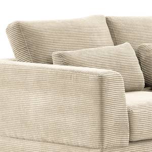 Ecksofa Aniaro Cordstoff Poppy: Beige  - Longchair davorstehend rechts - Aluminium