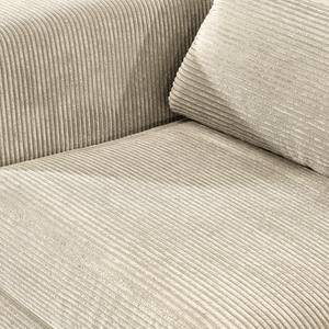 Ecksofa Aniaro Cordstoff Poppy: Beige  - Longchair davorstehend rechts - Aluminium