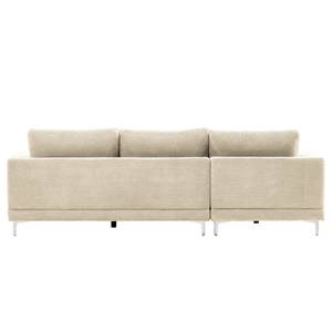 Hoekbank Aniaro Corduroy Poppy: Beige - Longchair vooraanzicht links - Aluminium