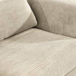 Hoekbank Aniaro Corduroy Poppy: Beige - Longchair vooraanzicht links - Aluminium