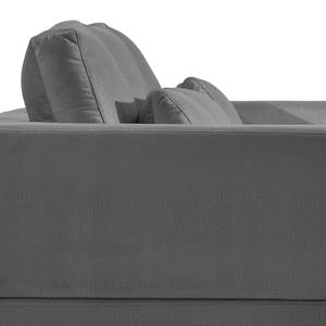 Ecksofa Aniaro Samt Onoli: Anthrazit - Longchair davorstehend links - Buche