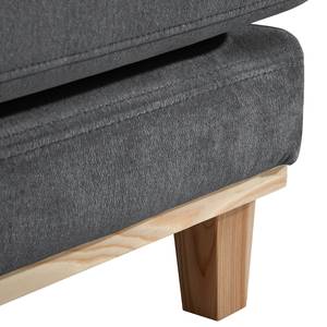 Ecksofa Aniaro Samt Onoli: Anthrazit - Longchair davorstehend links - Buche