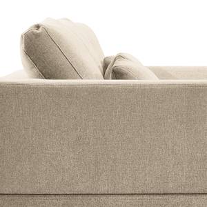 Ecksofa Aniaro Webstoff Maila: Beige - Longchair davorstehend rechts - Buche