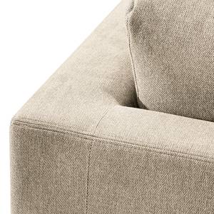 Ecksofa Aniaro Webstoff Maila: Beige - Longchair davorstehend rechts - Buche