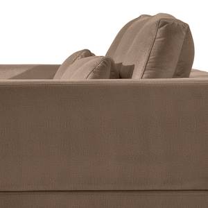 Ecksofa Aniaro Samt Onoli: Braun - Longchair davorstehend rechts - Buche