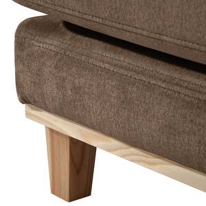 Ecksofa Aniaro Samt Onoli: Braun - Longchair davorstehend rechts - Buche