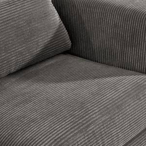 Ecksofa Aniaro Cordstoff Poppy: Grau - Longchair davorstehend links - Aluminium