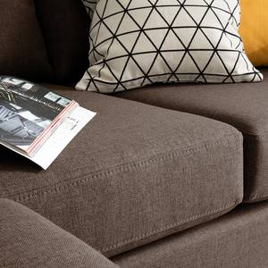 Ecksofa MAISON 2-Sitzer mit Longchair Webstoff - Webstoff Inas: Braun - Longchair davorstehend links