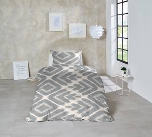 Satin-Bettwäsche Boho Baumwolle - Grau / Beige - 155 x 220 cm