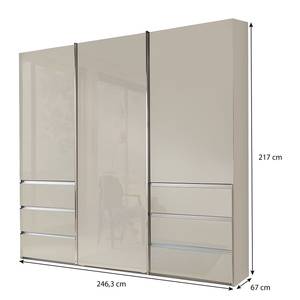 Schwebetürenschrank Malibu Glastür Champagner - 246 x 217 cm