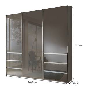 Schwebetürenschrank Malibu Glastür Havanna - 246 x 217 cm