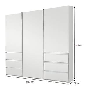 Schwebetürenschrank Malibu Weiß - 246 x 236 cm