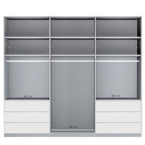 Schwebetürenschrank Malibu Glastür Weiß - 246 x 236 cm