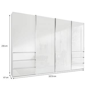 Schwebetürenschrank Malibu Glastür Weiß - 328 x 236 cm