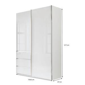 Schwebetürenschrank Malibu Glastür Weiß - 165 x 217 cm