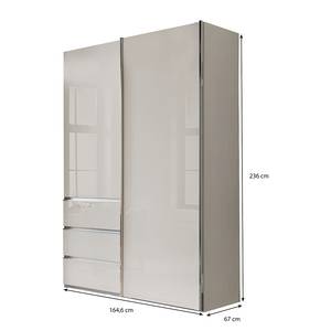 Schwebetürenschrank Malibu Glastür Champagner - 165 x 236 cm