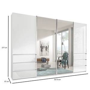 Schwebetürenschrank Malibu Spiegeltür Weiß - 328 x 217 cm - 2 Glastüren