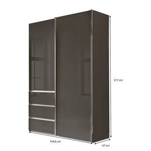 Schwebetürenschrank Malibu Glastür Havanna - 165 x 217 cm