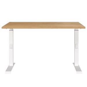 Bureau réglable en hauteur Downey Imitation chêne / Blanc - Largeur : 120 cm