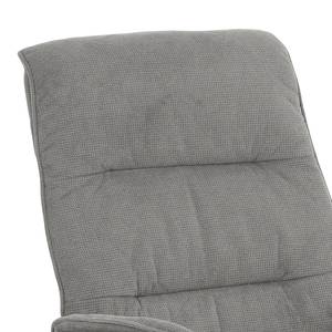 Relaxfauteuil Acous met hocker kunstleer/microvezel - grijs/zwart