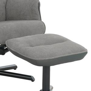 Relaxfauteuil Acous met hocker kunstleer/microvezel - grijs/zwart