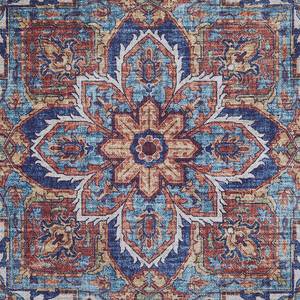 Vloerkleed Bonum polyester - blauw/rood - 120 x 170 cm