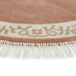 Teppich Delia rund Wolle - Beige / Rosa