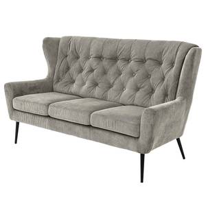 3-Sitzer Sofa CISSY Cord / Metall - Grau / Schwarz