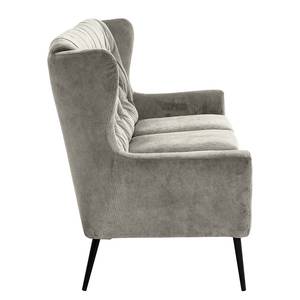 3-Sitzer Sofa CISSY Cord / Metall - Grau / Schwarz