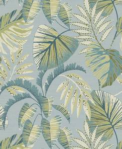 Vliesbehang Jungle Leaves Blauw