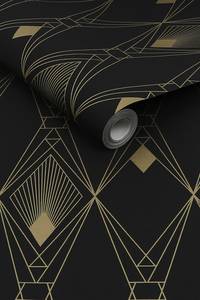 Vliestapete Deco Geometric Schwarz