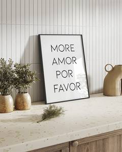 Bild More Amor Por Favor Buche Massiv / Acrylglas - Schwarz - 42 x 52 cm