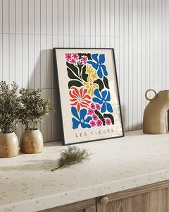 Tableau déco Les Fleurs Hêtre massif / Plexiglas - Noir - 42 x 52 cm