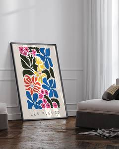 Tableau déco Les Fleurs Hêtre massif / Plexiglas - Noir - 73 x 93 cm