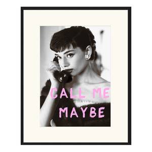 Afbeelding Call me Maybe massief beukenhout/acrylglas - zwart - 73 x 93 cm