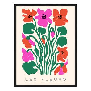 Tableau déco Les Fleurs I Love Hêtre massif / Plexiglas - Noir - 32 x 42 cm