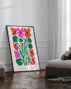 Afbeelding Les Fleurs I Love massief beukenhout/acrylglas - zwart - 73 x 93 cm