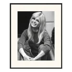 Quadro Brigitte Bardot Smiling Faggio massello / Vetro acrilico - Nero - 52 x 62 cm