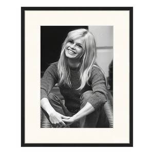 Bild Brigitte Bardot Smiling Buche Massiv / Acrylglas - Schwarz - 32 x 42 cm