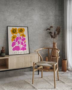 Quadro Las Flores Faggio massello / Vetro acrilico - Nero - 52 x 62 cm