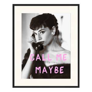 Quadro Call me Maybe Faggio massello / Vetro acrilico - Nero - 42 x 52 cm