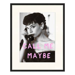 Afbeelding Call me Maybe massief beukenhout/acrylglas - zwart - 32 x 42 cm