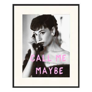 Bild Call me Maybe Buche Massiv / Acrylglas - Schwarz - 52 x 62 cm