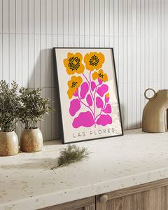 Afbeelding Las Flores massief beukenhout/acrylglas - zwart - 42 x 52 cm