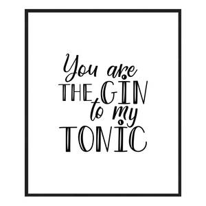 Afbeelding The Gin To My Tonic massief beukenhout/acrylglas - zwart - 52 x 62 cm